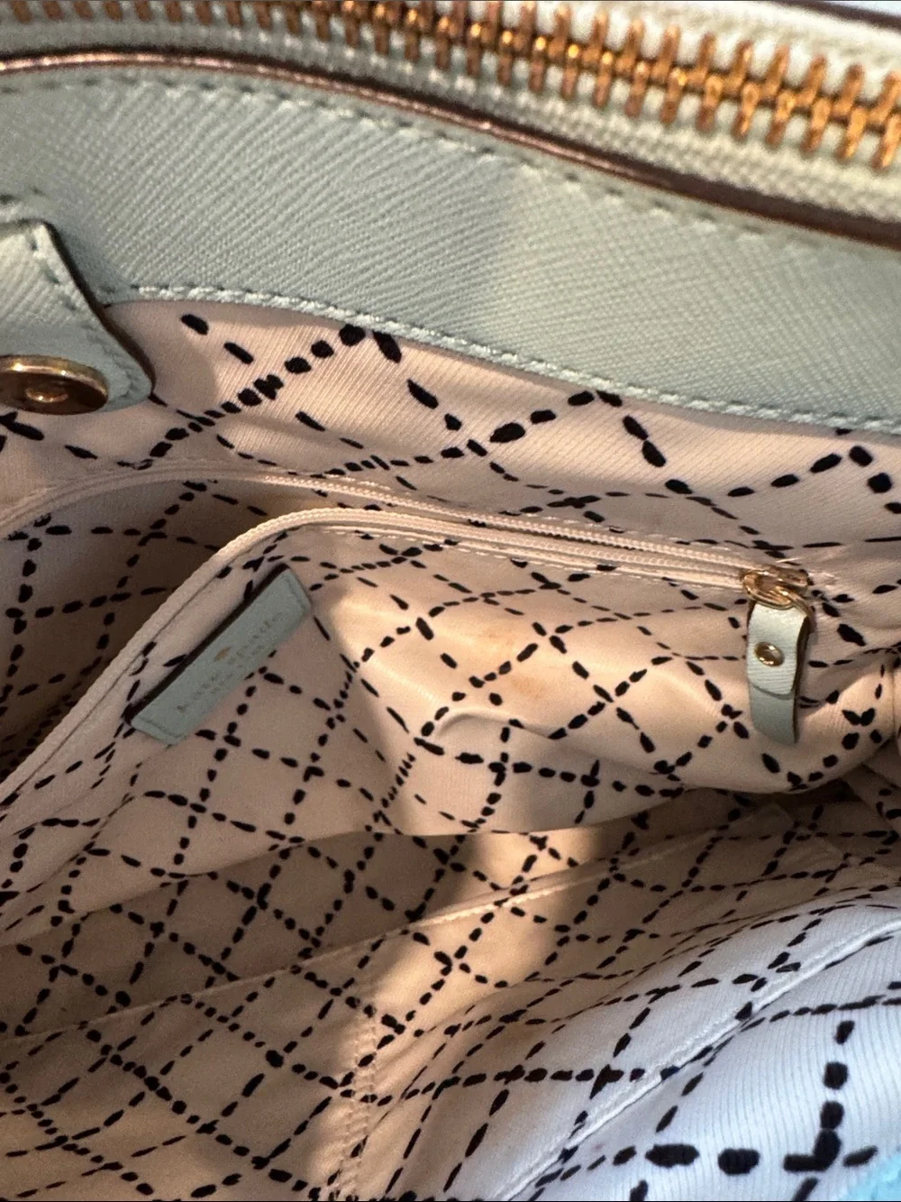 kate spade Mint Green Saffiano Leather Satchel with Crossbody Strap